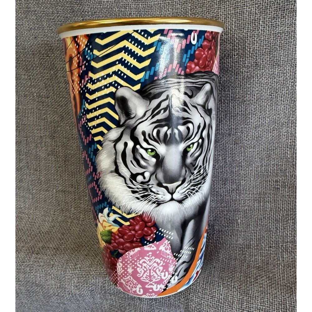 Starbucks - Tristan Eaton Tiger design Ceramic Tumbler Travel Mug NO lid